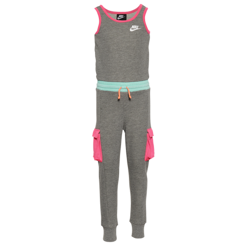 Nike Sportswear Kids' Nkg Colorblock Jumpsuit In Black/grey/pink