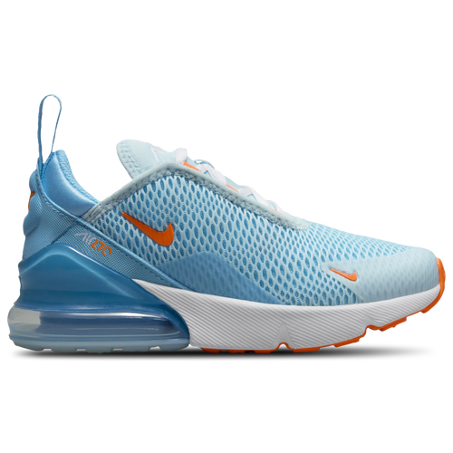 

Boys Preschool Nike Nike Air Max 270 - Boys' Preschool Shoe Glacier Blue/Aquarius Blue/Orange Size 11.0