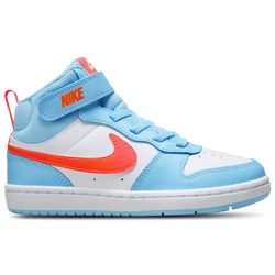 Boys' Preschool - Nike Court Borough Mid 2 - Aquarius Blue/White/Orange