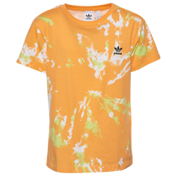 Grade School - adidas AOP Tie Dye T-Shirt - Orange/White