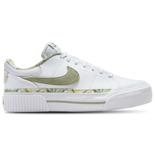 Shop Nike Womens  Court Legacy Lift In White/olive Green/multi