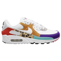 NIKE AIR MAX 90’ PREMIUM SUPREME LEATHER WHITE/RIFT-BLUE/LAVA WOMENS SIZE 7