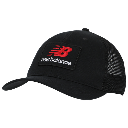 ADULT - New Balance Stacked Patch Logo Trucker - Black/White