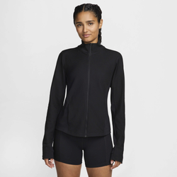 Women's - Nike One Rib Full Zip Mid Layer - Black/Cool Grey