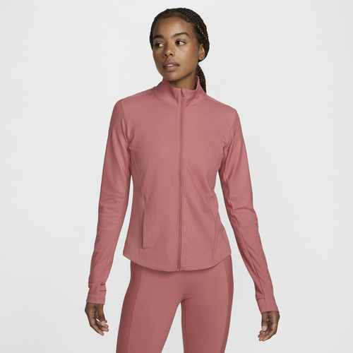 

Nike Womens Nike One Rib Full Zip Mid Layer - Womens Canyon Pink/White Size M