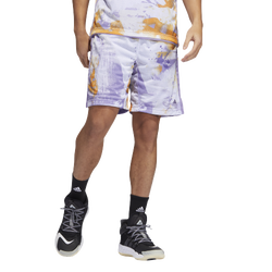 Men's - adidas AOP Short - White/Purple