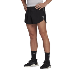 Men's - adidas Own The Run Split Shorts - Black/Silver