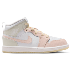 Girls' Preschool - Jordan 1 Mid SE - Sail/Guava Ice/Blue
