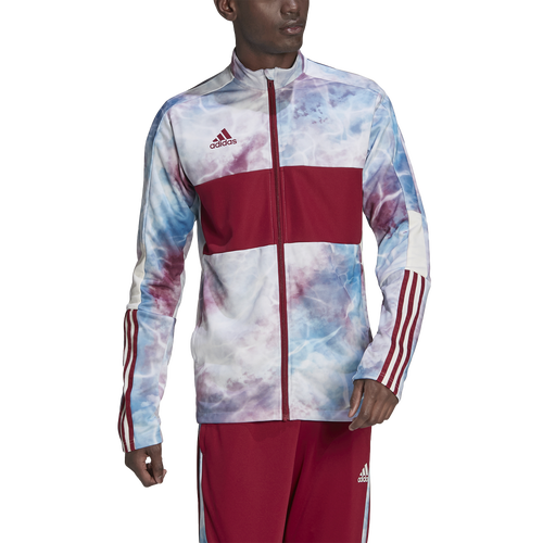 

adidas Mens adidas AOP Tie Dye Tiro Jacket - Mens Burgundy/Blue Size L