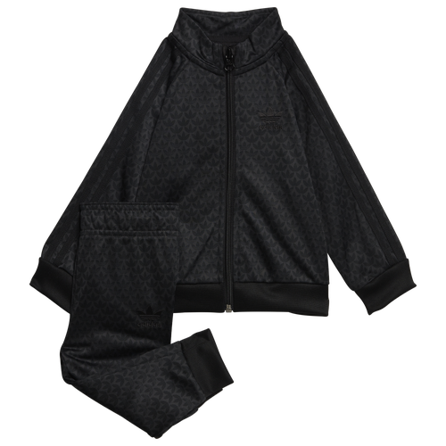 

Girls Preschool adidas adidas Monogram Tracksuit - Girls' Preschool Black/Black Size 3MO