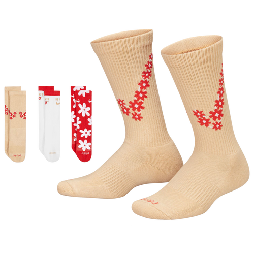 

Nike Boys Nike Everyday Plus Cushion 3 Pair Socks - Boys' Grade School Crimson/Sesame/White Size M