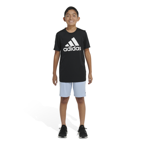 

Boys adidas adidas Sportswear 3 Stripe Shorts - Boys' Grade School Light Blue/Black Size S