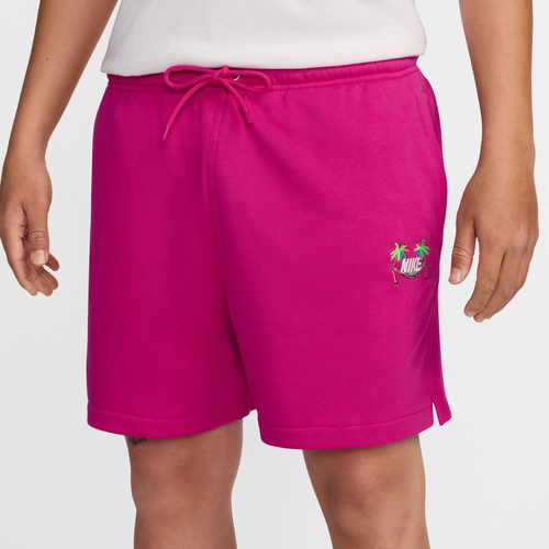 

Nike Mens Nike Club FT Flow Vibes Shorts - Mens Fireberry/Green Size S