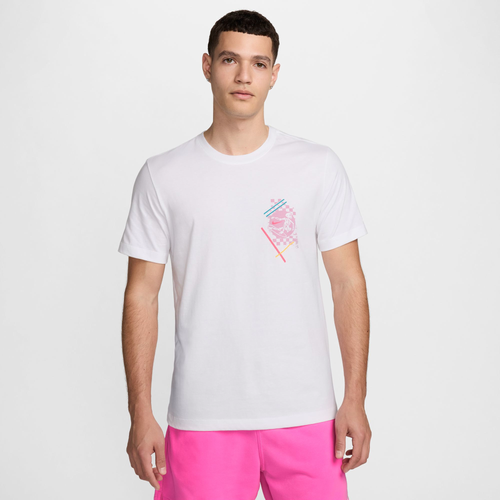 

Nike Mens Nike NSW Short Sleeve Surf Crew T-Shirt - Mens White/Pink/Multi Size M