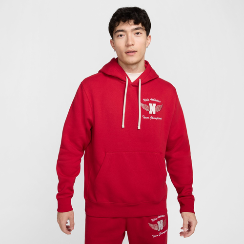 

Nike Mens Nike Club BB Pullover Hoodie - Mens Gym Red/Grey Size XXL