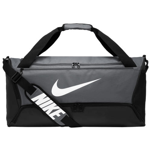 Shop Nike Brasilia M 9.5 Duffel In Grey/white/black