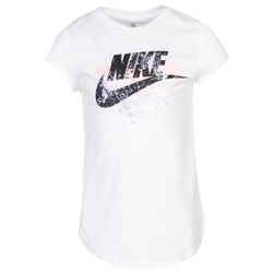 Girls' Preschool - Nike Sky-Dye Futura Bust T-Shirt - White/Black
