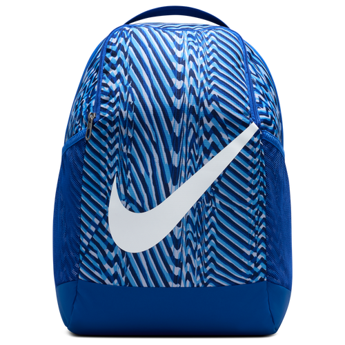 YOUTH - Nike Brasilia AOP Backpack - White/Game Royal Midnight Navy