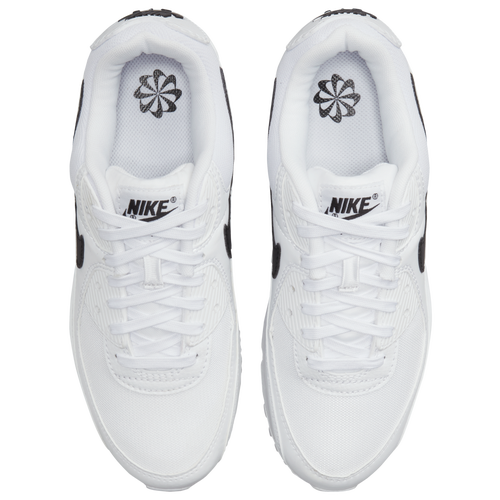 Nike air max 90 womens white with black tick best sale