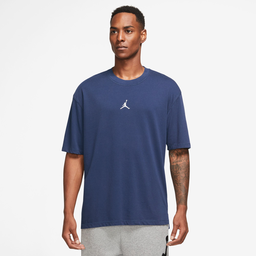 

Jordan Mens Jordan Dri-Fit Sport Short-Sleeve Top - Mens Midnight Navy/White Size M