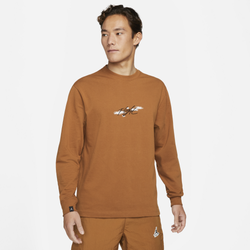 Men's - Jordan Flt Ess 85 Long Sleeve T-Shirt  - Brown/White