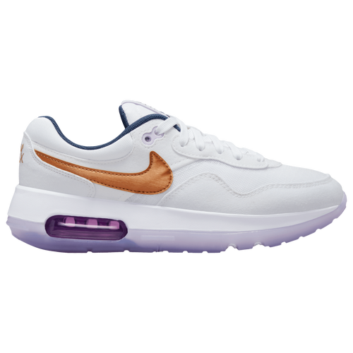 Nike Big Kids' Air Max Motif Casual Shoes In White/metallic Copper/midnight Navy