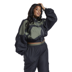 Women's - Reebok Cardi B Woven Jacket Inclusive  - Black/Green