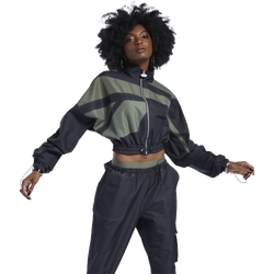 Women's - Reebok Cardi Woven Jacket - Black/Green