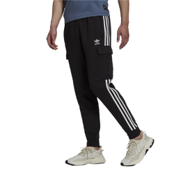 Men's - adidas Originals Essentials Cargo Fleece Pants - Black/Black