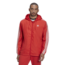 Men's - adidas Originals 3 Stripes Windbreaker - Red