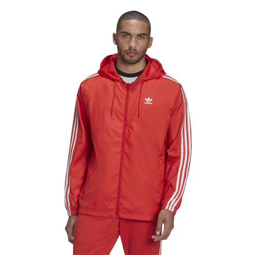 Adidas Originals Mens  3 Stripes Windbreaker In Red