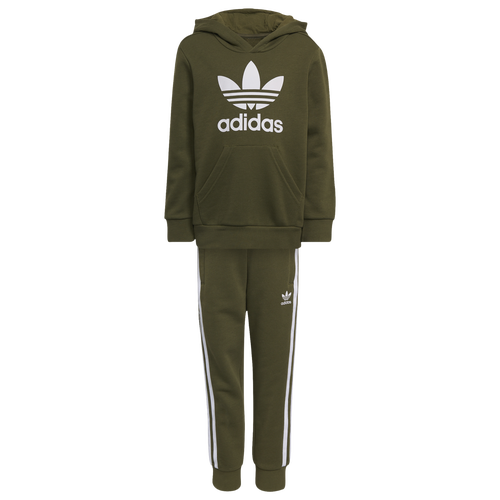 

adidas Originals adidas Originals Trefoil Hoodie Set - Boys' Preschool Olive/White Size 4