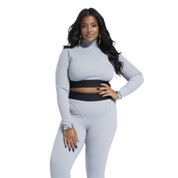 Women's - Reebok Cardi B Plus Sized Long Sleeve Top - Gray/Black