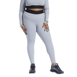 Women's - Reebok Cardi B Plus Sized Ribbed Tights - Gray/Black