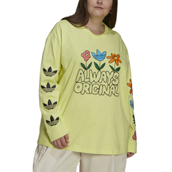 Women's - adidas Plus Size Graphic Long Sleeve T-Shirt - Yellow/Yellow