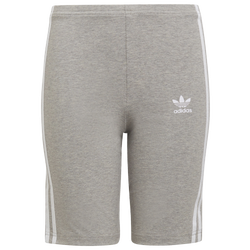 Girls' Grade School - adidas Originals Adicolor Cycling Shorts - Med Gray Heather/White