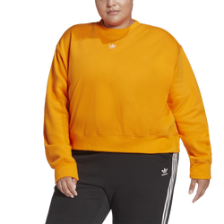 Women's - adidas Originals Adicolor Essentials Crew Sweatshirt (Plus Size) - Orange/White
