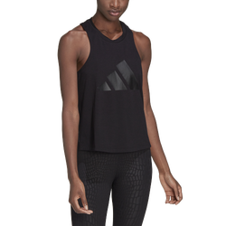 Women's - adidas 3 Bar Tank - Black