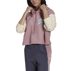 Women's - adidas Varsity Crop Hoodie - Mauve