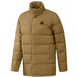 Men's - adidas Helionic Hooded Down Jacket - Wheat/Wheat