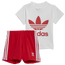 adidas T-Shirt Short Set - Boys' Toddler White/Red