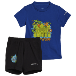 Boys' Toddler - adidas Stoked Short T-Shirt Set - Blue/Black