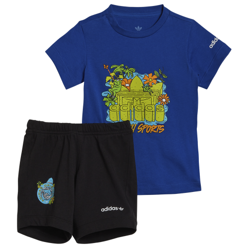 

adidas Originals adidas Originals Stoked Short T-Shirt Set - Boys' Toddler Blue/Black Size 4T