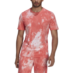 Men's - adidas Originals Essential Tie Dye T-Shirt - Coral/Coral