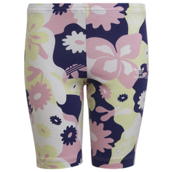 Girls' Grade School - adidas Cycling Shorts - White/Pink/Volt