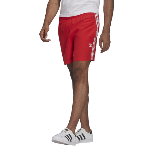 

adidas Originals Mens adidas Originals 3 Stripes Swim Short - Mens Red Size S