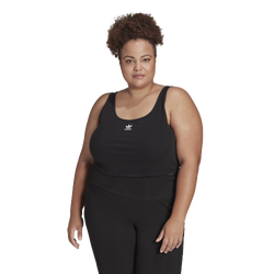 Women's - adidas Plus Size Crop Tank - Black/Black