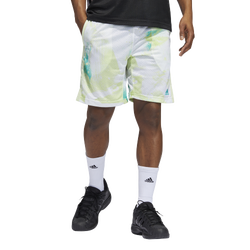 Men's - adidas AOP Short - White/Almost Lime
