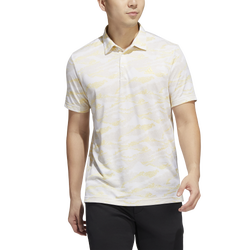 Men's - adidas Horizon Print Polo Shirt - White/Clear Brown/Almost Yellow