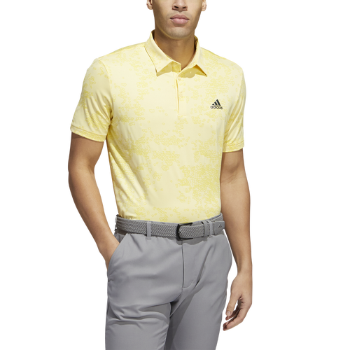 

adidas Mens adidas Jacquard Polo Shirt - Mens Almost Yellow/Impact Yellow Size L